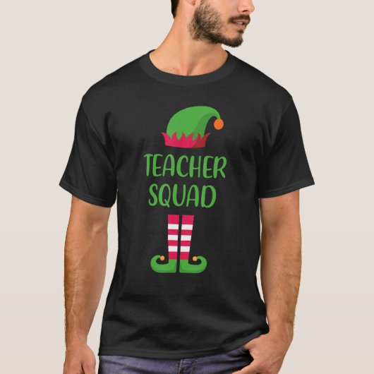 Teacher Squad Elf Family Matching Group Christmas  T-Shirt (Vorderseite)