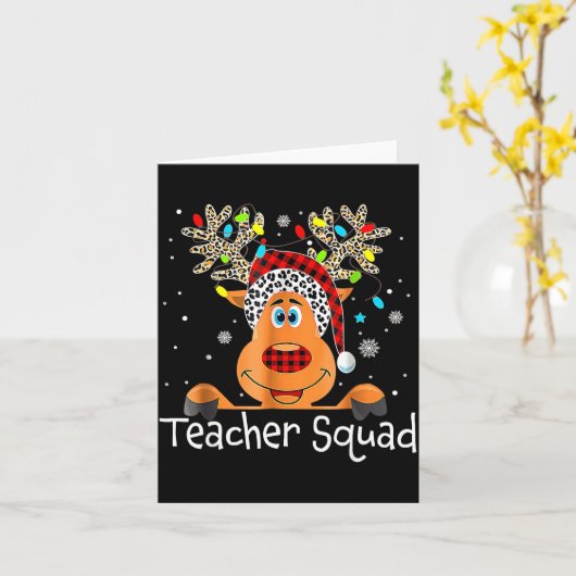 Teacher Squad Reindeer Teacher Christmas Xmas  Karte (Gelbe Blume)