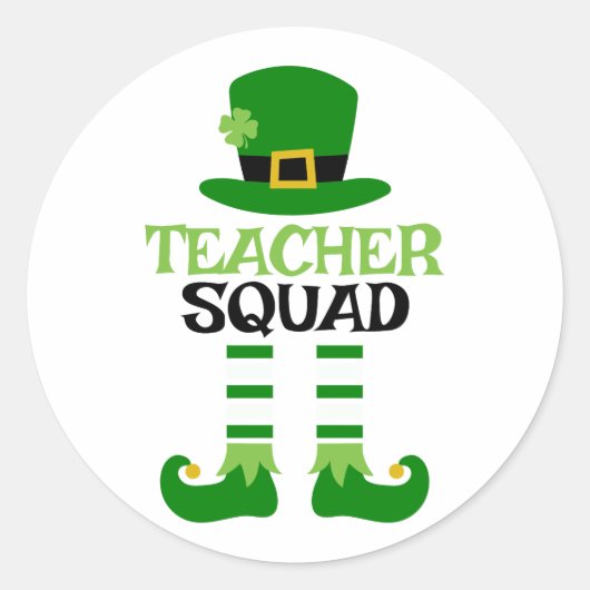Teacher Squad St. Patrick's Day Runder Aufkleber (Vorderseite)