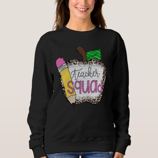 Teacher Squad Teacher Leopard Sweatshirt (Vorderseite)