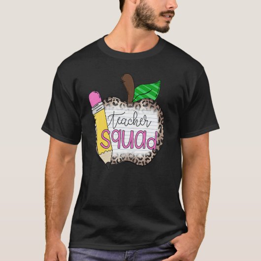 Teacher Squad Teacher Leopard T-Shirt (Vorderseite)