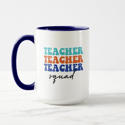 Teacher Squad Wordart Tasse (Links)
