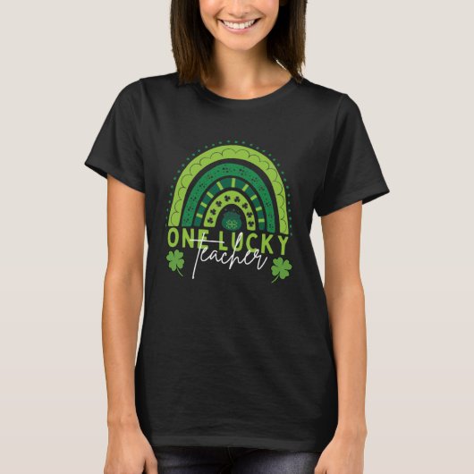 Teacher St Patricks Day Rainbow One Lucky Teacher  T-Shirt (Vorderseite)