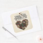 Teacher Sticker | Turning Pages Book Heart Quote (Umschlag)