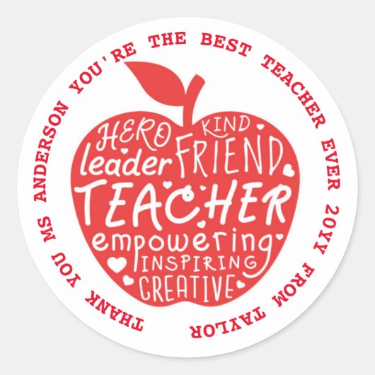 Teacher Stickers - BEST Quotes Funny (Vorderseite)