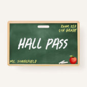 Teacher Student Bathroom Hall Pass Chalkboard Ausweis (Vorderseite)