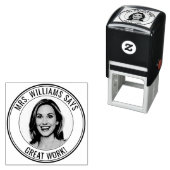 Teacher Student Custom Photo Great Work Permastempel (Beispiel)