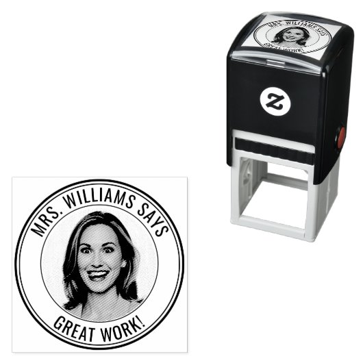 Teacher Student Custom Photo Great Work Permastempel (Beispiel)