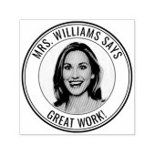 Teacher Student Custom Photo Great Work Permastempel (Design)