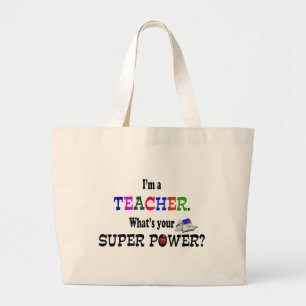 Teacher Super Power Jumbo Stoffbeutel