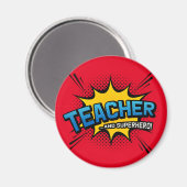 Teacher & Superhero - Geschenk der Schule Magnet (Vorderseite/Rückseite)