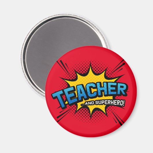 Teacher & Superhero - Geschenk der Schule Magnet (Vorderseite/Rückseite)