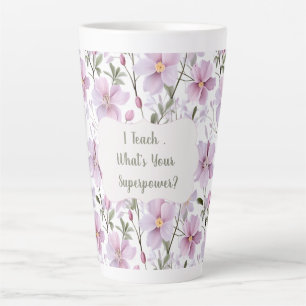 Teacher Superpower Floral  Milchtasse