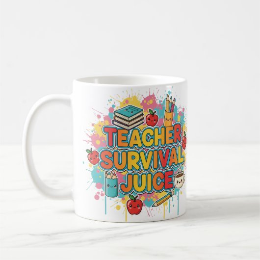 Teacher Survival Juice - Funny Coffee Tasse for Te (Links)