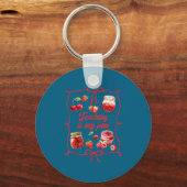 Teacher Teach Loves Insre Strawberry Teaching Is M Schlüsselanhänger (Vorderseite)