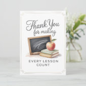 Teacher Thank You Card Dankeskarte (Stehend Vorderseite)