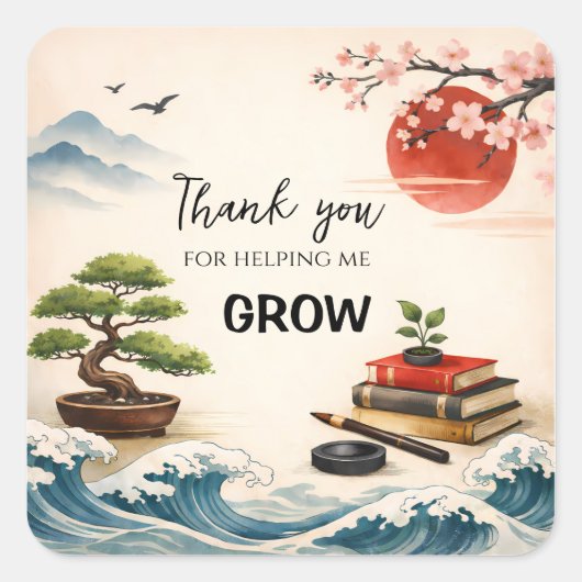 Teacher Thank You Gift | End of School Year Quadratischer Aufkleber (Vorderseite)