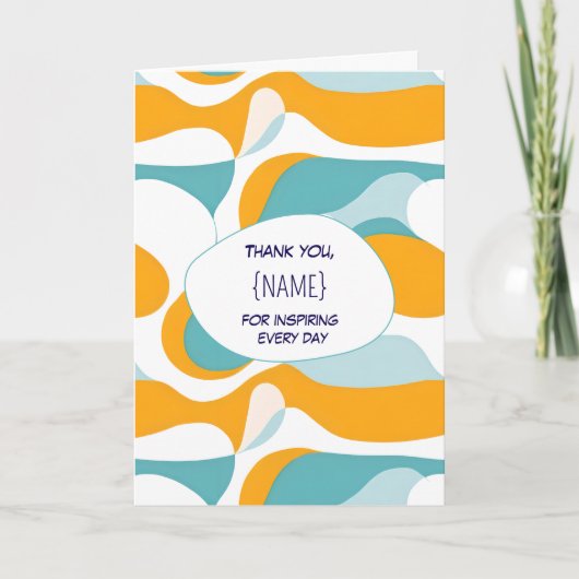 Teacher Thank You –  Personalized Karte (Vorderseite)