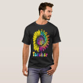 Teacher Tie Dye Teaching Daisy Sunflower Hippie Wo T-Shirt (Vorne ganz)
