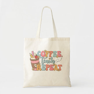 Teacher Tote Tag, Teach Coffee Wiederholung trendi Tragetasche