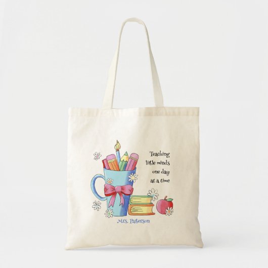 Teacher Tote Tasche mit Zitat über Aquarellkunst (Vorne)