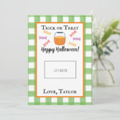 Teacher Trick oder Treat Halloween-Karteninhaber Dankeskarte (Stehend Vorderseite)