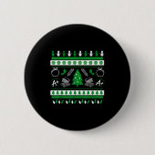 Teacher Ugly Christmas Sweater Instructor Elementa Button (Vorderseite)