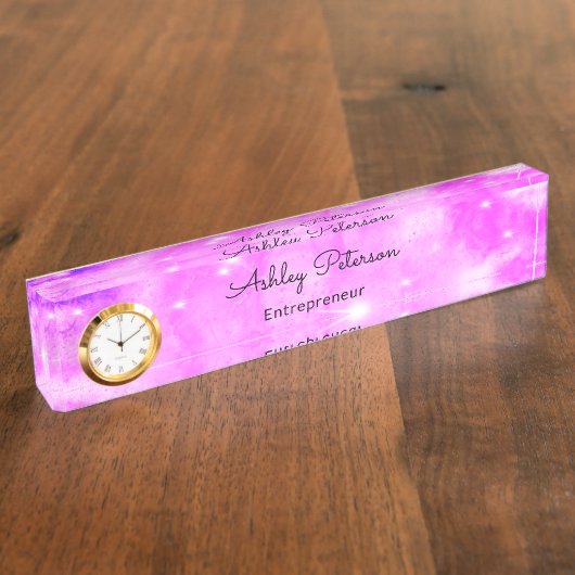 Teacher Unternehmergeschenk Lila Sparkle Namensplakette (Seite)