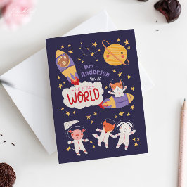 Teacher Valentine Card from Student | Cute Animals Karte