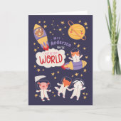 Teacher Valentine Card from Student | Cute Animals Karte (Vorderseite)