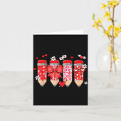 Teacher Valentine Coquette Bow Pencil Teacher Vale Karte (Gelbe Blume)