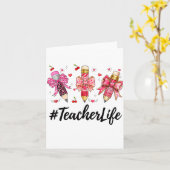 Teacher Valentine Coquette Bow Teacher Valentines Karte (Gelbe Blume)