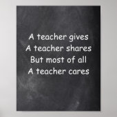 Teacher verleiht Shares Cares-Klassendekoration Poster (Vorne)