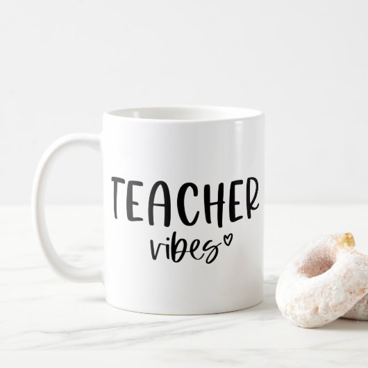 Teacher Vibes Coffee Cup, Niedliches Geschenk für Kaffeetasse (Mit Donut)