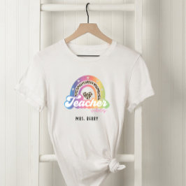 Teacher Vibes Rainbow Leopard Print T-Shirt