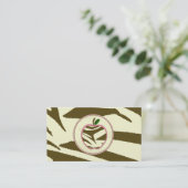 Teacher-Visitenkarte - braune Zebra-Druckapplikati Visitenkarte (Stehend Vorderseite)