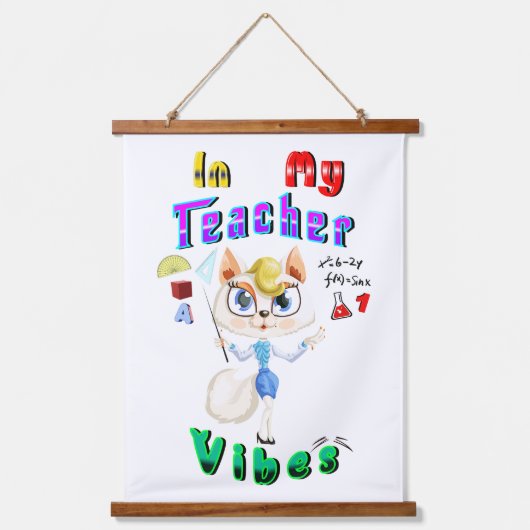 Teacher Wandteppich Mit Holzrahmen (Vorderseite)