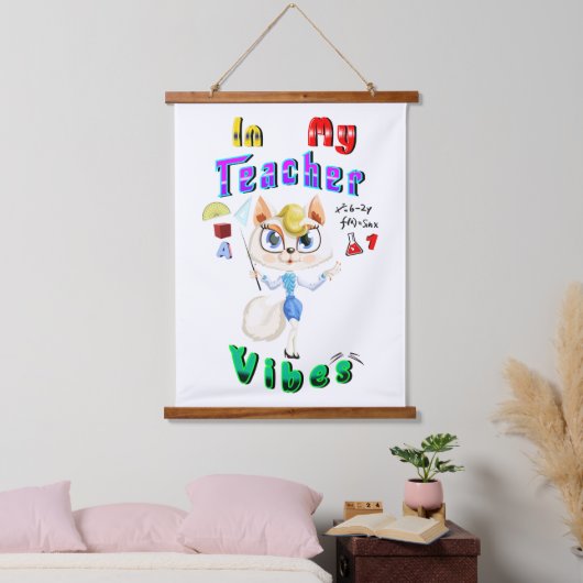 Teacher Wandteppich Mit Holzrahmen (Schlafzimmer)