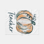 Teacher Watercolor Pumpkin Fall Erntedank Hallo Fleecedecke (Vorderseite (Horizontal))