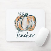 Teacher Watercolor Pumpkin Fall Erntedank Hallo Mousepad (Mit Mouse)