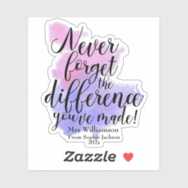 Teacher-Wertschätzung Tag Wasserfarbenquote Aufkleber