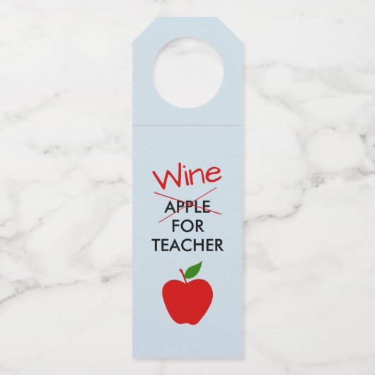 Teacher Wine Bottle Hanger Geschenk Etikett Flaschenanhänger (Vorderseite)