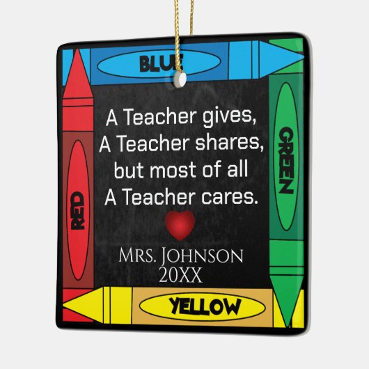 Teacher Zitat #4 - Keramik personalisieren Keramikornament (Links)