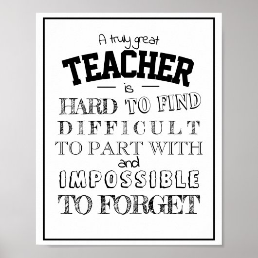 Teacher Zuhause Living Decoration Wertungsgeschenk Poster (Vorne)