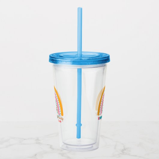 #Teacherlife Rainbow Personalisiert Teacher's Acryltrinkbecher (Rechts)