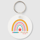 #Teacherlife Rainbow Personalisiert Teacher's Name Schlüsselanhänger (Rückseite)