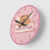 Teachers Are Angels Wall Clock. Runde Wanduhr (Winkel)