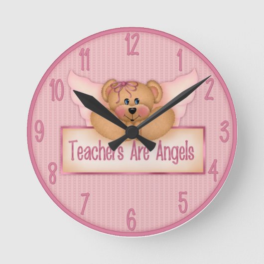 Teachers Are Angels Wall Clock. Runde Wanduhr (Vorderseite)
