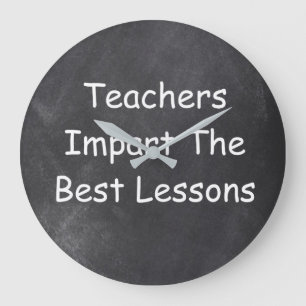 Teachers Best Lessons Chalkboard Design Geschenk I Große Wanduhr