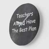Teachers Best Plan Chalkboard Design Geschenk Idee Große Wanduhr (Winkel)
